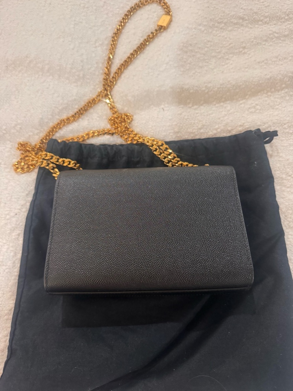 Saint Laurent Black Crossbody Bag with Gold YSL Hardware - Picture 3 of 4